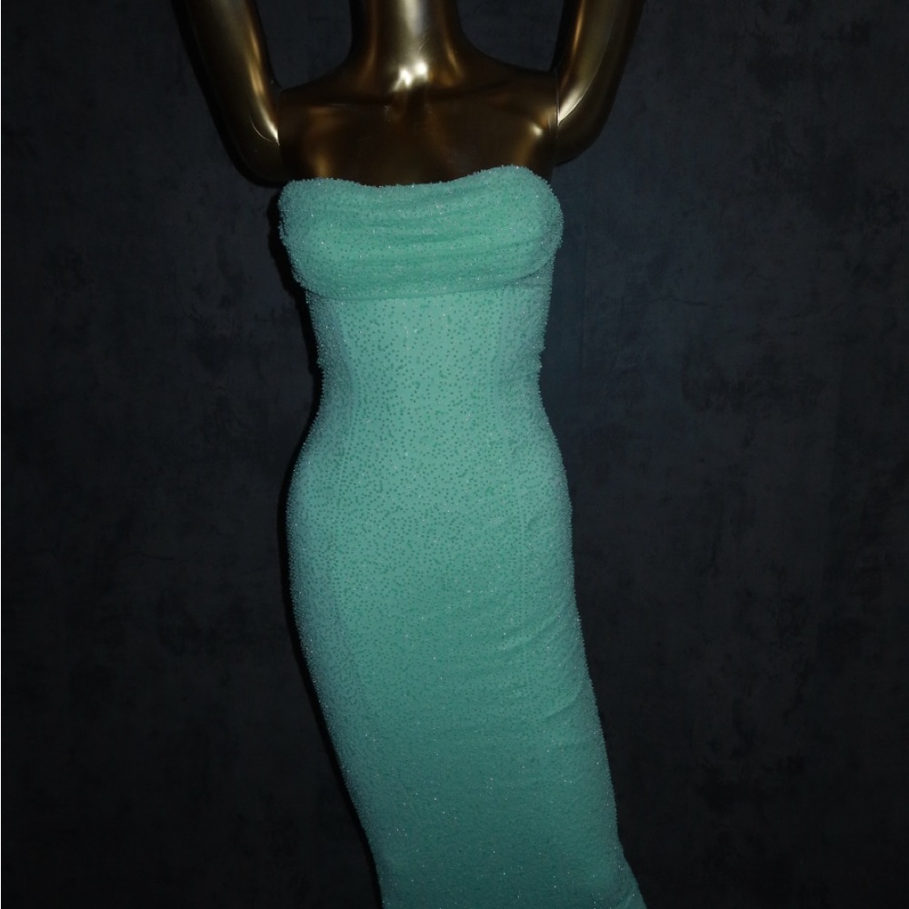 Oh Polly Strapless Mint Dress - Picture 3 of 10